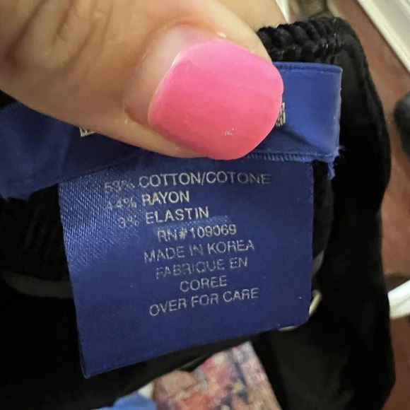 Liliu Black Velvet Corduroy High Rise Straight Leg Pants Womens 32 x 32 - Picture 3 of 11